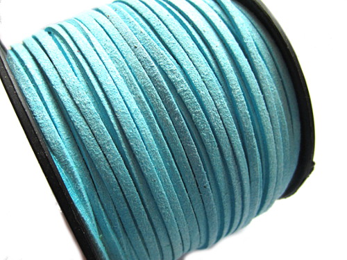 Veloursband, Wildleder-Imitat, blau aqua, 3x1,5mm, 1m